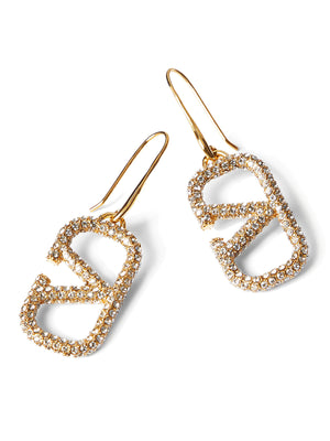Vlogo Signature Earrings in Metal and Swarovski Crystals