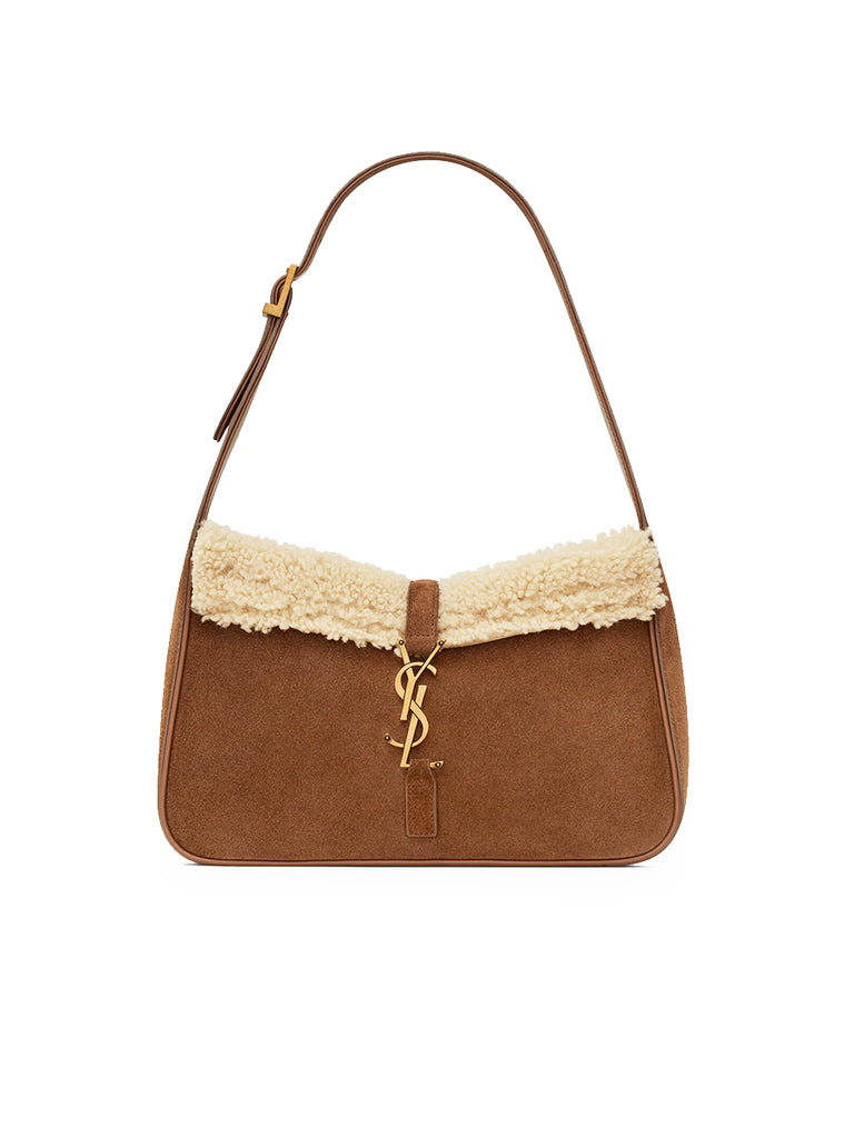 Le 5 a 7 Hobo Bag in Suede and Shearling