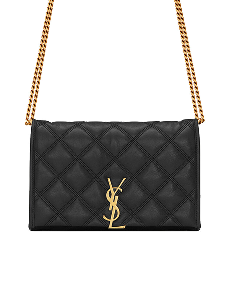 SAINT LAURENT | Becky Chain Wallet in Quilted Lambskin