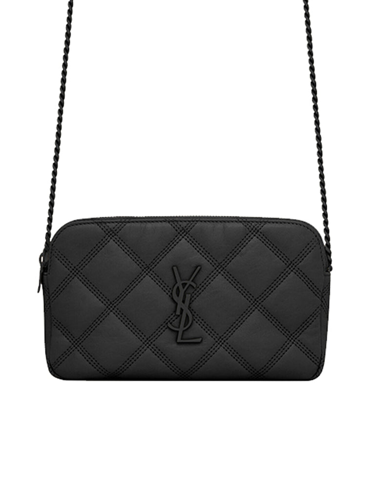 SAINT LAURENT | Becky Double Zip Pouch in Quilted Lambskin