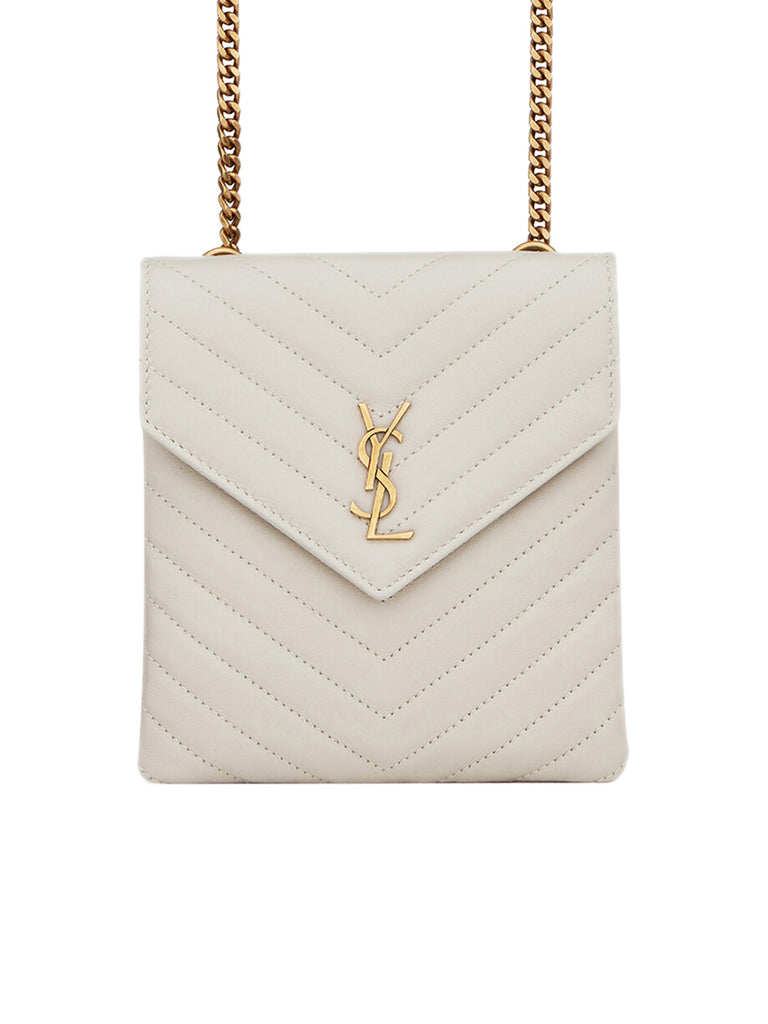 Double Flap Bag in Quilted Lambskin in Blanc Vintage