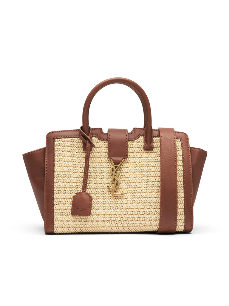 Saint Laurent Downtown Baby Cabas In Raffia And Leather in Natural
