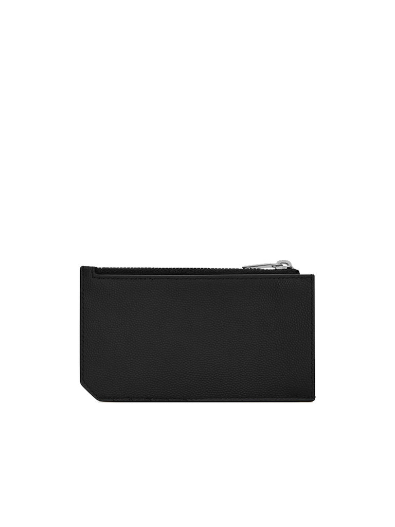 Saint Laurent 5 Fragments Pouch Card Case Grain de Poudre Black in