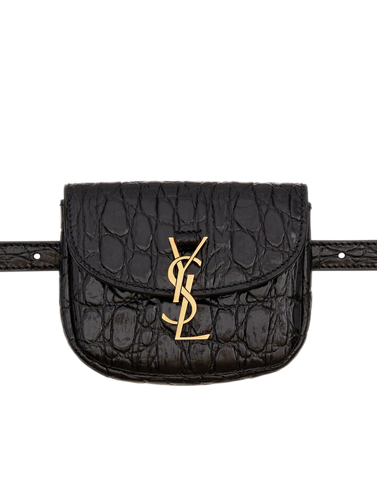 Kaia Belt Bag in Crocodile-embossed Shiny Leather