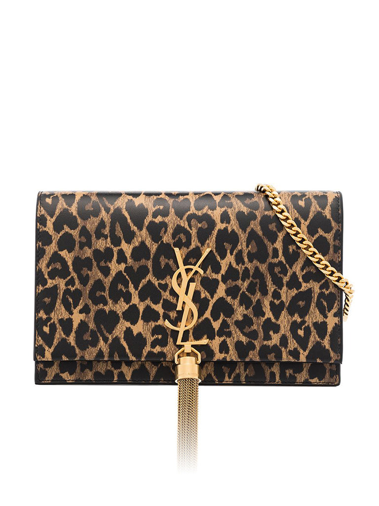 Kate Chain Wallet with Tassel in Leopard Print