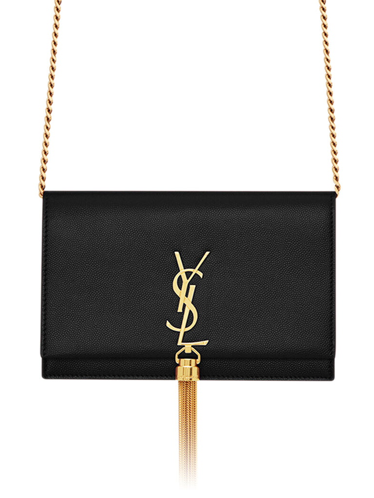 Kate Chain Wallet with Tassel in Grain de Poudre Embossed Leather