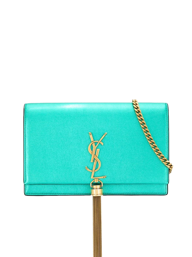 Kate Chain Wallet with Tassel in Grain de Poudre Embossed Leather