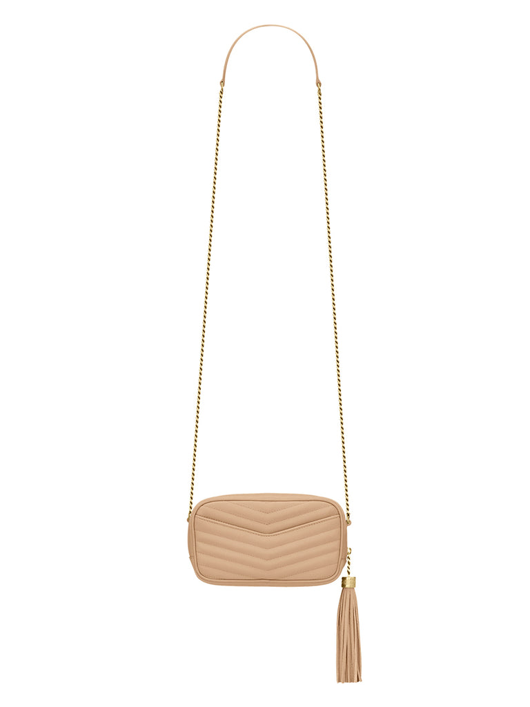 Lou mini bag in quilted grain de poudre embossed leather