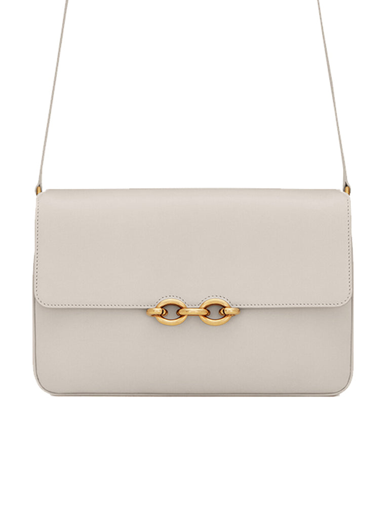 Le Maillon Satchel in Smooth Leather in Blanc Vintage