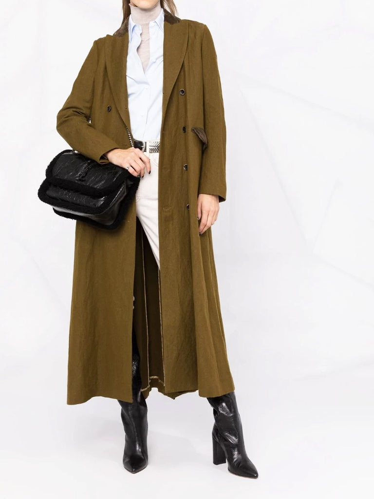 Niki Medium in Quilted Crinkled Leather and Shearling