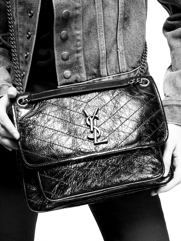Saint Laurent Niki Medium in Crinkled Vintage Leather – COSETTE