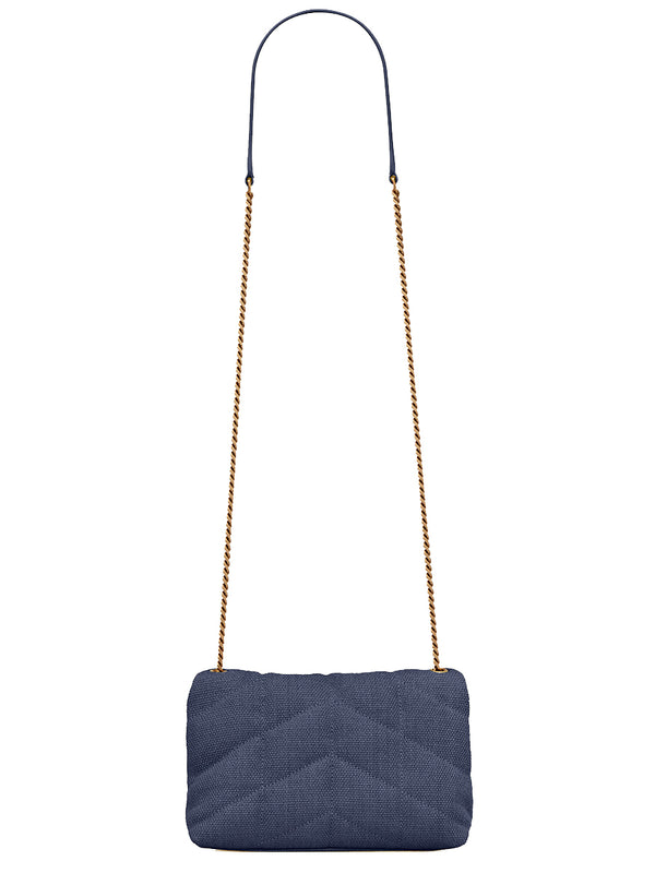 Saint Laurent Puffer Toy Bag in Canvas and Smooth Leather COSETTE