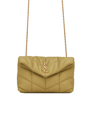 Saint Laurent Toy Loulou Puffer Quilted Leather Crossbody Bag Hazel Green