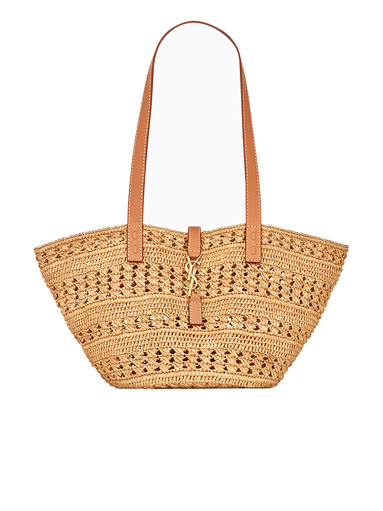 Panier Small Bag In Crochet Raffia And Smooth Leather – COSETTE