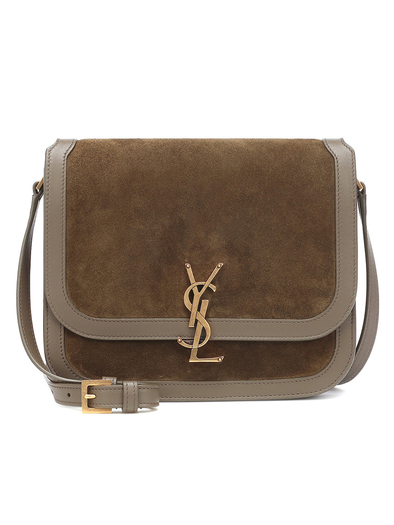 Solferino Medium Soft Satchel in Suede and Smooth Leather