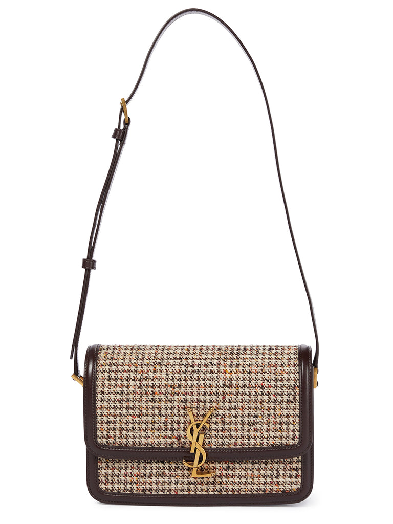 Saint Laurent Solferino Medium Satchel in Tweed Pied de Poule in