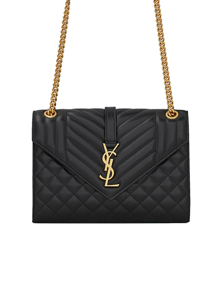 Envelope Medium Chain Bag in Supple Matelasse Leather